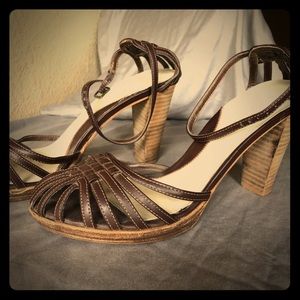 Strappy high heeled sandals